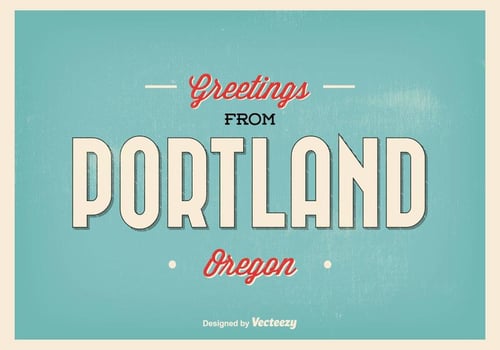 Portland Oregon Greeting Illustration vector