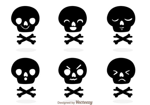 Funny Skull Silhouette Vectors