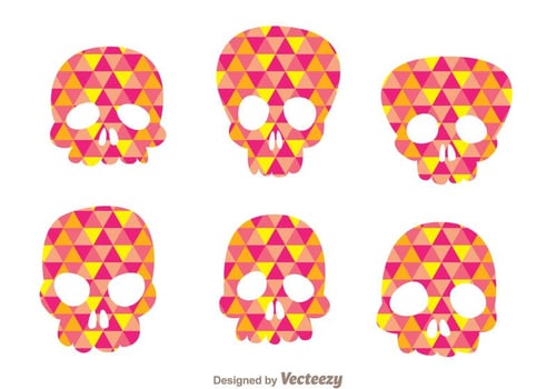 Colorful Vector Skull Silhouettes