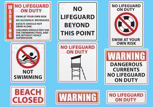 Beach And Pool Sign Vectors