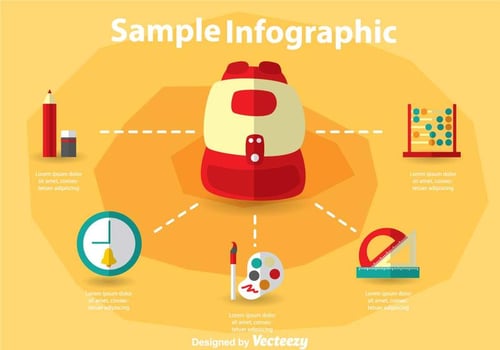School Bag Infography vector