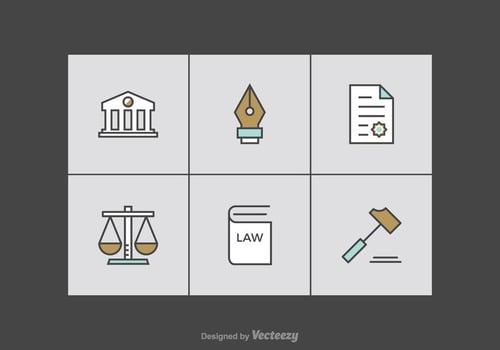 Law Office Line Vector Icons