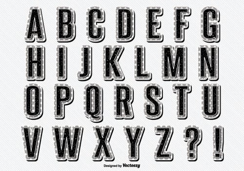 Vintage Retro Style Alphabet Set vector