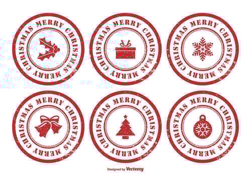 Christmas Rubber Stamp Set vector