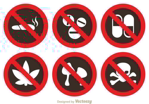 No Drugs Sign vector