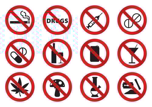 No Drugs Icons vector