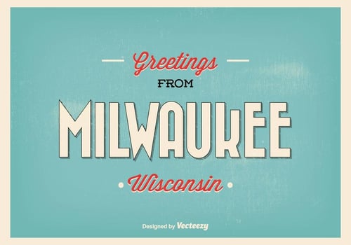 Milwaukee Retro Greeting Illustration vector