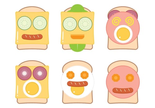 Funny Bread Face vector