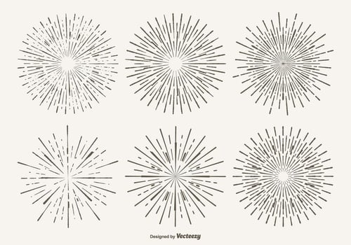 Vintage Starburst Shape Set vector