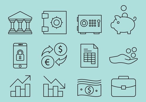 Line Bank Icon Vectors