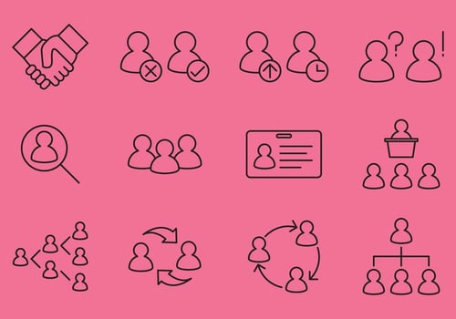 Business People Meeting Vector Icons