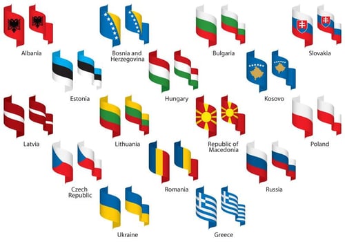 Eastern Europe Ribbons vector