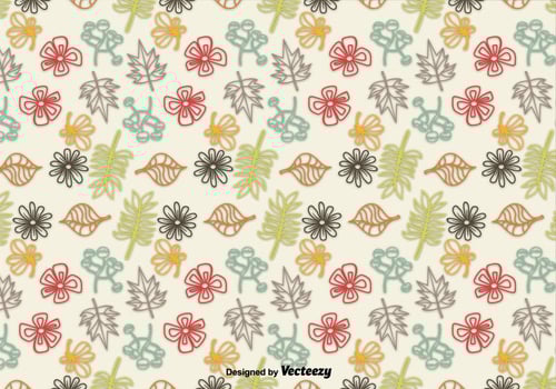 Hand drawn leaves background vector