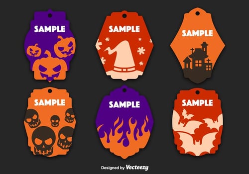 Halloween decorated tags vector