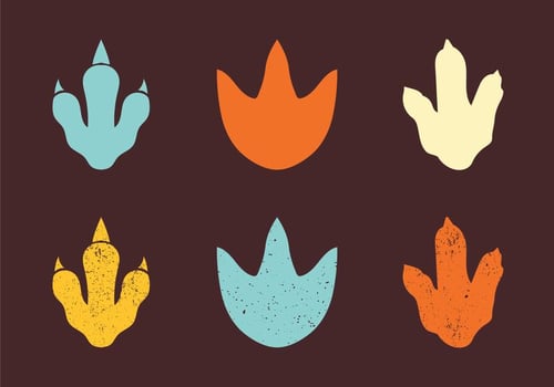 Free Dinosaur Footprint vector set