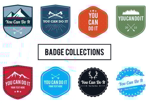 You Can Do It Badges vector