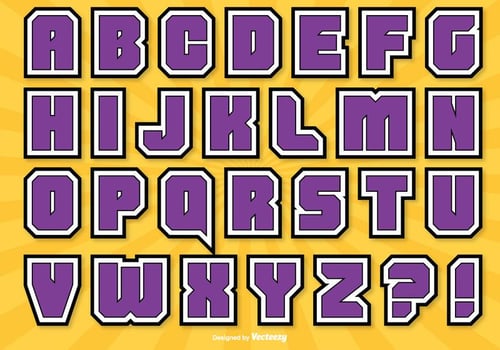 Comic Style Alphabet Set vector