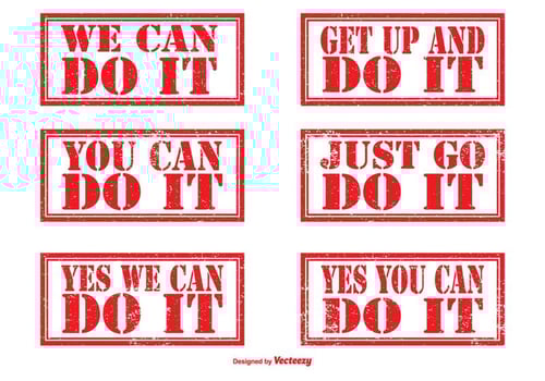 Motivational Rubber Stamp Set vector