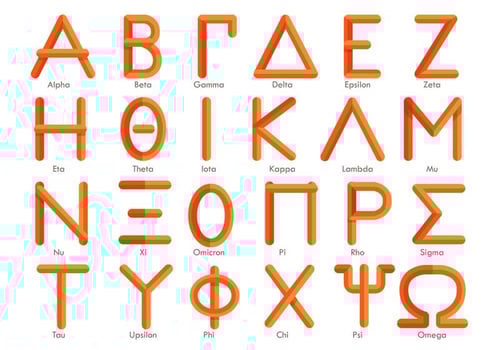 Modern Greek Alphabet Vector 