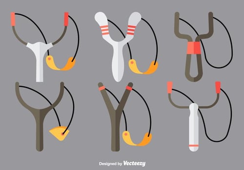 Slingshot flat icons vector