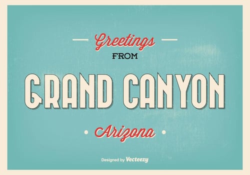 Retro Style Grand Canyon Greeting Illustration vector