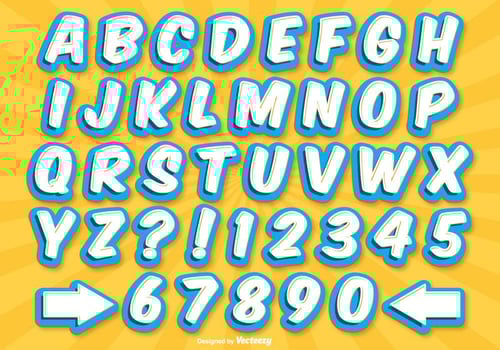 Comic Style Alphabet Set vector