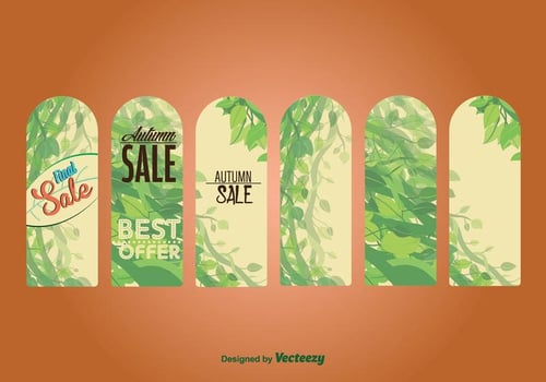 Seasonal Autumn Sale Labels  Tags vector