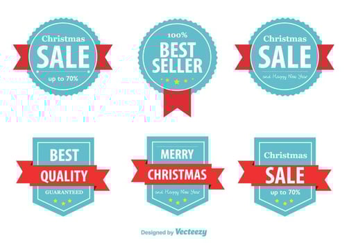 Best Seller Christmas Labels vector