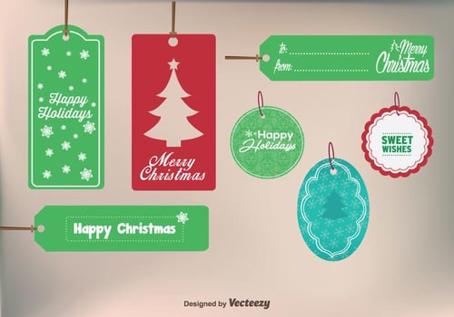 Merry Christmas Gift Labels vector