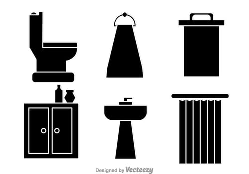 Bathroom Cabinet Black Vectors