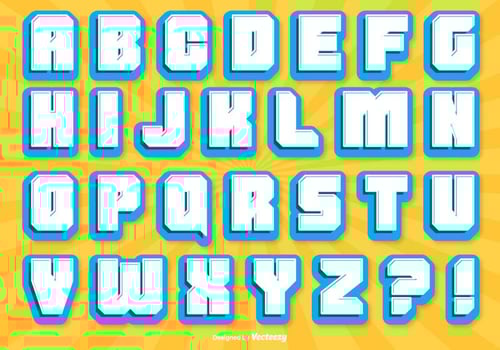 Comic Style Alphabet Set vector