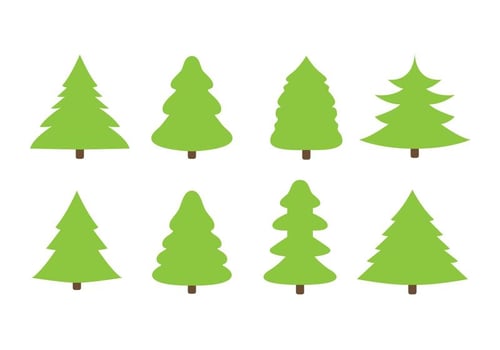 Free Flat Christmas Trees Vector