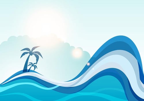 Summer sea wave vector background