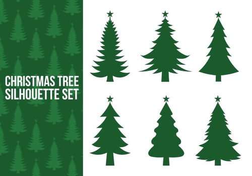 Christmas tree silhouette vectors