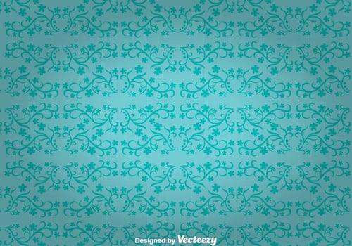 Blue Flowers Ornament Wall Tapestry vector