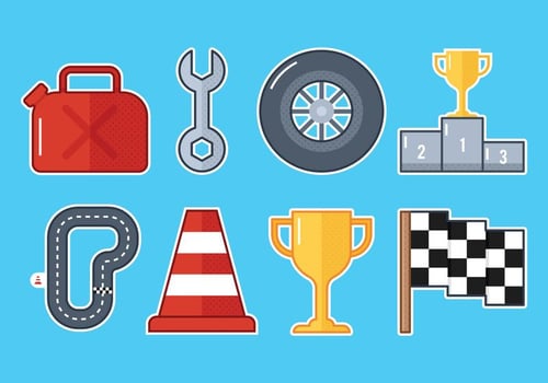 Pit Stop Icons vector