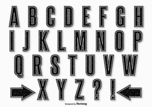 Retro Style Alphabet Set vector