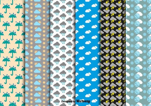 Weather seamless patterns vector