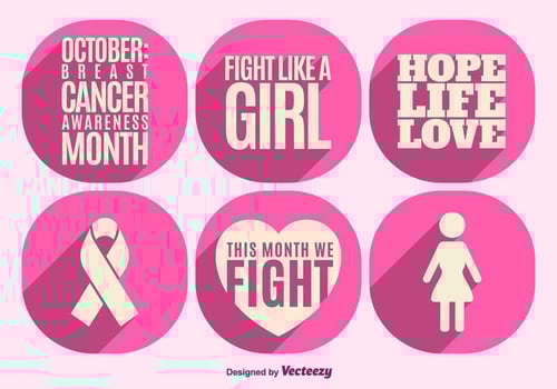 Breast cancer awareness elements vector