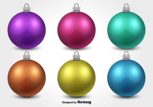 Colorful Christmas Ornament Vectors
