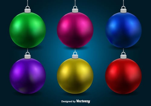 Christmas spheres vector