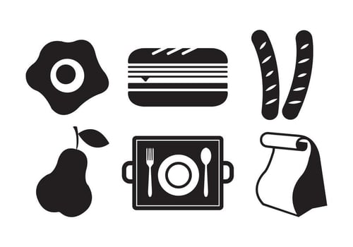 Vector Illustration of Symbols of School Lunch