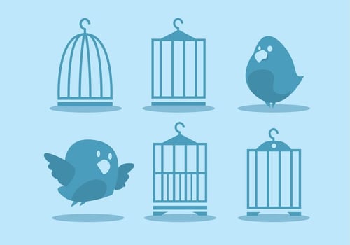 Bird Cage Vector Set