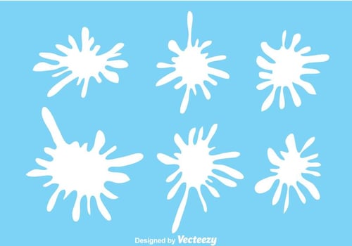 White Paint Splat Set vector