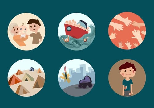 Refugees vector