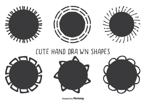 Cute Hand Drawn Style Assorted Shape Set vector