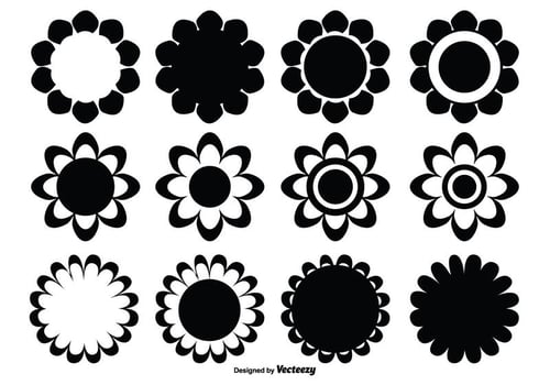 Assorted Flower Shape Set vector