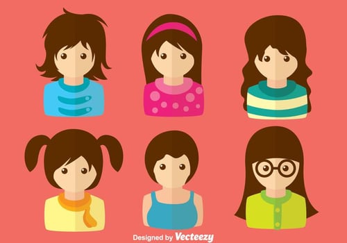 Girl Avatar Flat Style vector