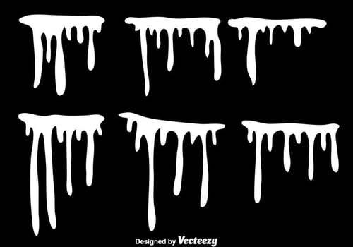 White Paint Drip Set vector