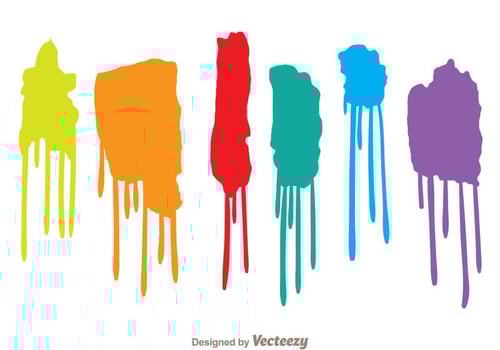 Colorful Paint Drip Set vector